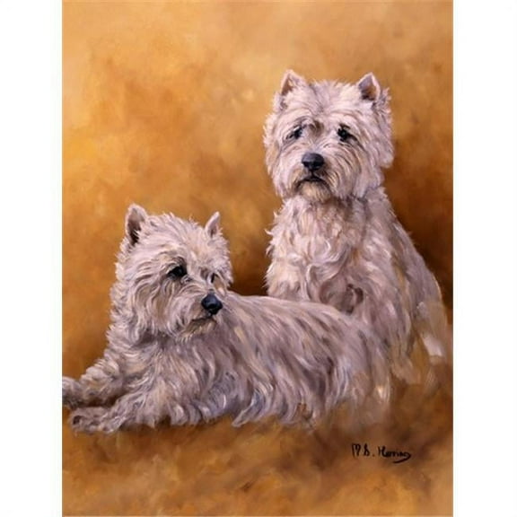 Westies by Michael Herring Flag Canvas House Size