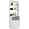 thumbnail image 1 of EPHEX Nightstand with Charging Station, Tall Bedside Table with 3 Shelf, White, 1 of 6