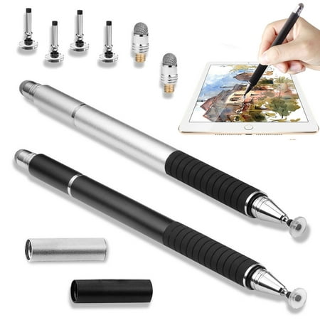 EEEKit Universal 2 in1 Precision Disc and Hybrid Fiber Stylus / Styli Touch Screen Pens for for All Touch Screens Cell Phones, Tablets, Laptops with 4 Replacement Discs and 2 Hybrid Fiber