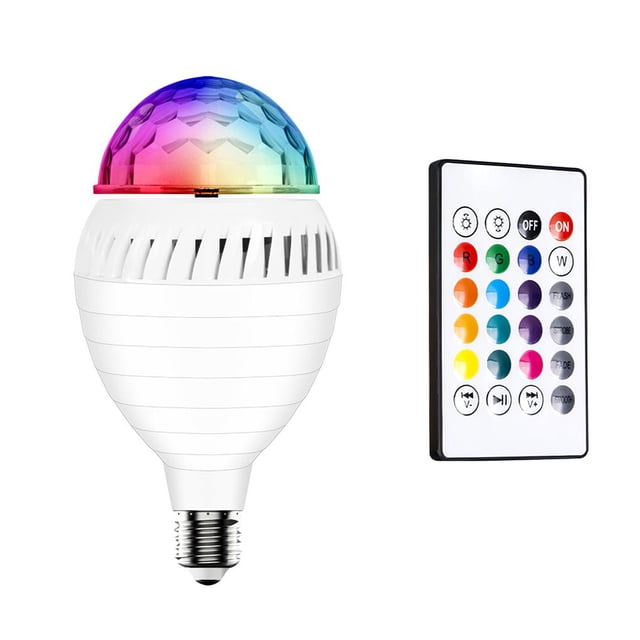E27 Neon Color Rotary Disco Ball Light Altavoz Bluetooth Inalámbrico Lámpara De Proyección Colorida Iluminación De Ambiente Bombilla Led Para Bar Ktv Party Banquet 85-265V Minnieouse HA016357-00