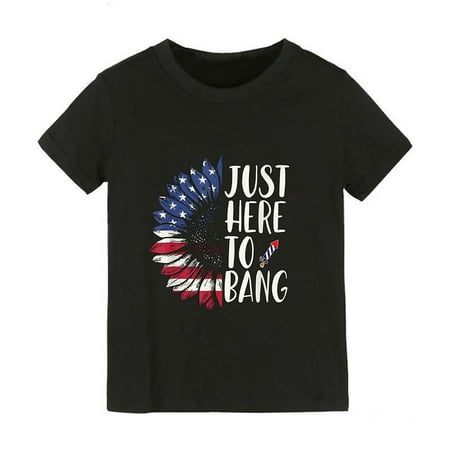 

Independence Day Floral JUST HERE TO Cartoon Print Boys and Girls Tops Short Sleeved T Shirts for Boys and Girls 2t Girls plus Size Girls Clothes 2t Tunic Mega64 Shirt Forever21 Clothes for Girls Kids