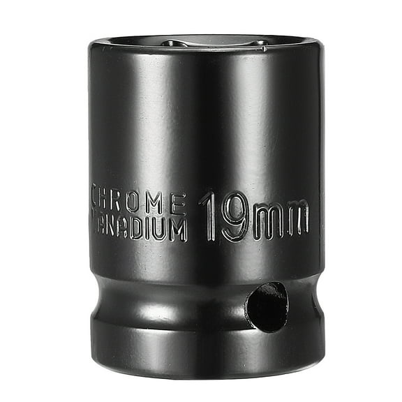 1/2-inch Drive 19mm 6-Point Shallow Impact Socket, Cr-V Steel