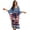 Blue and Black - American Flag Palm Tree, variant on Kaftan Dresses for Women Jamaican Flag Leopard Print V Neck Summer Swimsuit Cover up Beach Caftan for Bathing Suit Plus Size Batwing Sleeve Beach Coverups