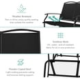 thumbnail image 5 of WYDK 2-Person Outdoor Patio Swing Glider Steel Bench Loveseat Rocker for Deck, Porch w/Textilene Fabric, Steel Frame - Black, 5 of 8