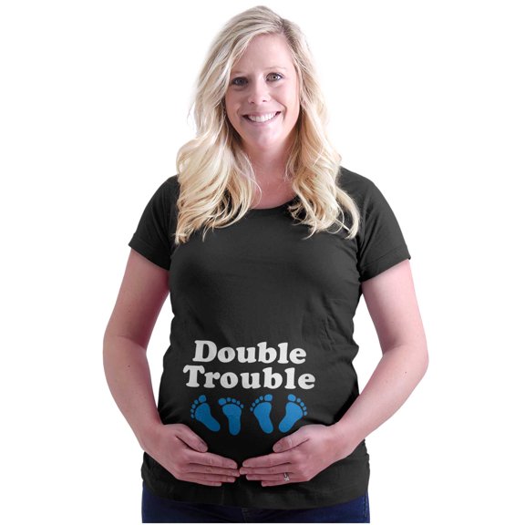 Double Trouble Expecting Twins Women's Maternity T Shirt Tee Brisco Brands S