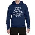 thumbnail image 2 of Wild Bobby Raised on Sweet Tea and Jesus Inspirational/Christian Unisex Graphic Hoodie Sweatshirt, Navy, 3X-Large, 2 of 5