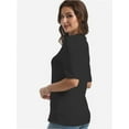 thumbnail image 4 of 3-pack Black Women's V Neck T Shirts Basic Summer Tees Casual Half Sleeve Tops, 4 of 4