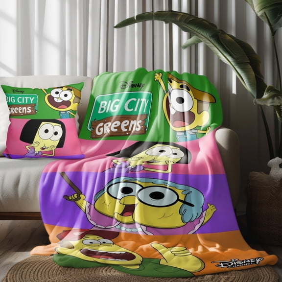 Throw Blankets Throw For Big City Greens Pillow Covers for Thin Bed Couch Decor Kids Adult Nap Bedroom Car All Season Birthday Gifts 30×40 inch Throw Blanket and Pillowcase Set