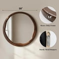 thumbnail image 2 of 30" Round Dark Wood Mirror, Large Asymmetrical Wavy Frame Wall Mirror for Foyer, Fireplace, Solid Wood Irregular Luxury Decor, 2 of 10