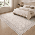 thumbnail image 3 of Licolica Non Slip Washable Area Rug Low Pile Vintage Rug for Living Room Bedroom Dining Room, Ivory, 6'x9', 3 of 11