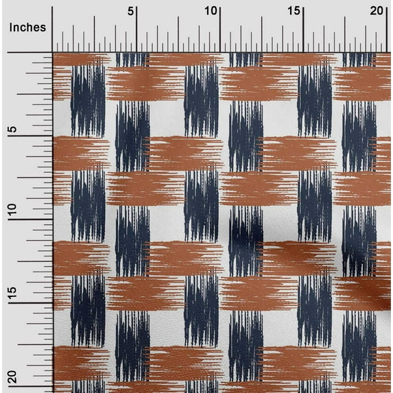 oneOone Silk Tabby Fabric Brush Stroke Ikat Print Sewing Fabric BTY 42 Inch Wide