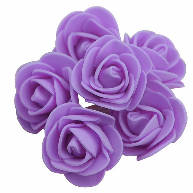 Artesanía de decoración de flor de rosas artificiales Artesanía de accesorios de flores falsas para la propuesta de compromiso Cumpleaños Paquete púrpura de 500 Eigraketly HA010900-15
