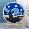 thumbnail image 3 of AMERTEER DIY Punch Needle Embroidery Kit Adjustable Rug Yarn Punch Needle Wooden Handle Embroidery Pen Embroidery Hoops Threaders Punch Needle Cloth for Beginner and Adult, 3 of 10
