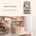 thumbnail image 5 of Casegrace 3 Layer Large Jewelry Storage Box, 2 Drawers Jewelry Organizer Case with Gray Velvet, Lockable Jewellery Holder Display for Earring Rings Necklace Bracelet Watch, Women Girls Kid Gifts, 5 of 9
