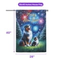 thumbnail image 5 of Happy New Year Australian Shepherd Family Cheer Winter Midnight Firework House Flag 28x40in Double Sided Aussie Dog Lover Gifts Outdoor Decor - 02025, 5 of 5