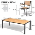 thumbnail image 4 of Crestlive Products 9-Piece Outdoor Dining Table Set for 8,Aluminum Patio Table and Chairs with Umbrella Hole, Brown, 4 of 9