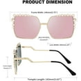 thumbnail image 6 of FEISEDY Women Oversized Square Sunglasses Pearl Design Ladies 2021 New Luxury Fashion Big Shades B2747, 6 of 14