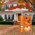 thumbnail image 3 of Sm:)e Fall Garden Flag 12x18 Inch Double Sided - Welcome Pumpkins, Seasonal Decorative Flag Rustic Autumn Outdoor Yard Decor, 3 of 7
