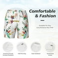 thumbnail image 5 of Sigee Pretty Floral With Leaves Print Mens Swim Trunks with Compression Liner Quick Dry Swim Stretch Beach Shorts with Pockets,S-3XL, 5 of 7