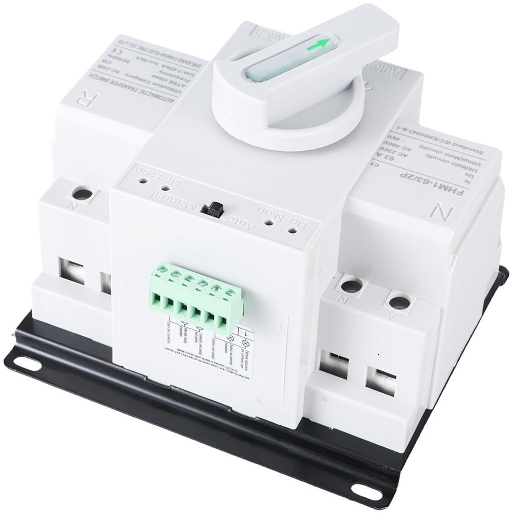 63A Double Power Transfer Switches 2P 220V Automatic Changeover Miniature MCB
