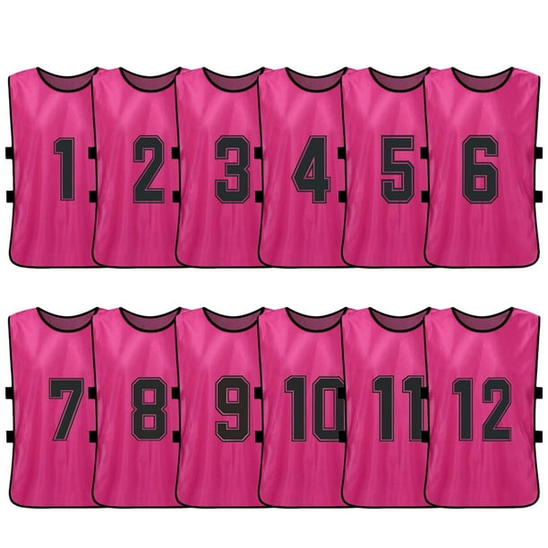 Chaleco 12PCS Kid's Football Pinnies Jerseys de fútbol de secado rápido Deportes juveniles Scrimmage Tomshoo Chaleco