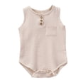 thumbnail image 2 of XIMIN Baby Boy Romper Sleeveless Cotton Linen Bodysuit Tank Top One Piece Neutral Newborn Baby Summer Clothes/Outfits, 2 of 9