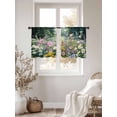 thumbnail image 3 of Colorful Floral Spring Sheer Curtains 54 Inch Length 2 Panels Set Window Treatments, Daisy Green Forest Pastoral Rod Pocket Semi Curtains for Living Room/Bedroom/Kitchen Décor, 104"W x 54"L, 3 of 7