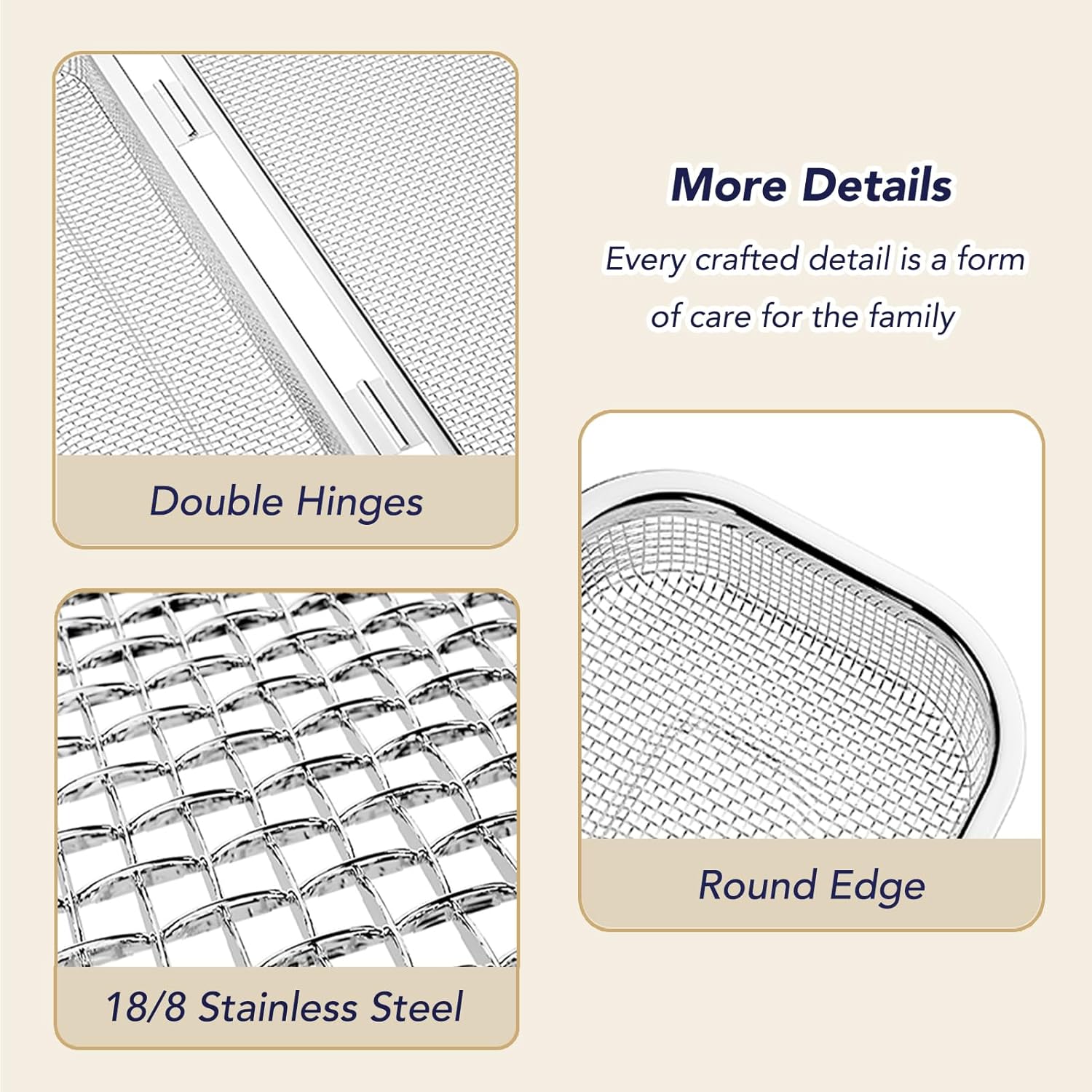 ABPETE Dishwasher Basket, 18/8 Food-Grade Stainless Steel Dishwasher Basket for Small Item, Bottle Accessories, Scoops, Forks, Chopsticks Cleaning, Middle
