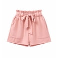thumbnail image 4 of Babcutegg Girls High Waisted Shorts, Casual Loose Fit Tie Waist Shorts, Wide Leg Summer Shorts for Girls Ages 5-14 Pink Size 8, 4 of 5