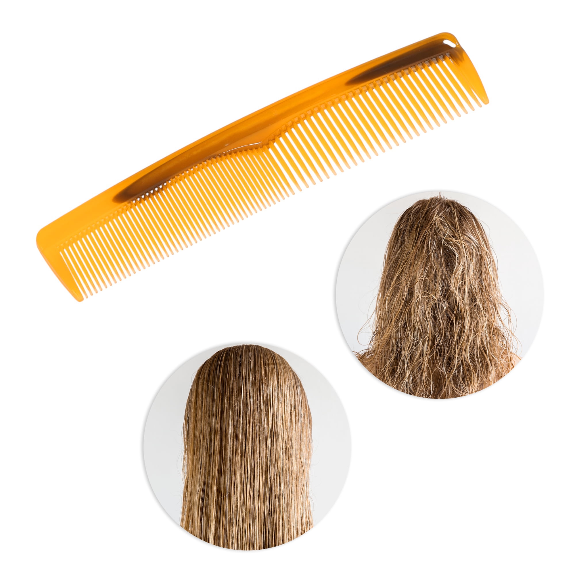 Unique Bargains 1 Pc Women Lightweight Tendon Comb for Curly Hair in Vibrant Orange Color