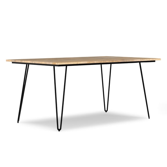 Simpli Home Simpli Home Hunter SOLID MANGO WOOD and Metal 66 inch x 40 inch Rectangle Industrial Dining Table in Natural