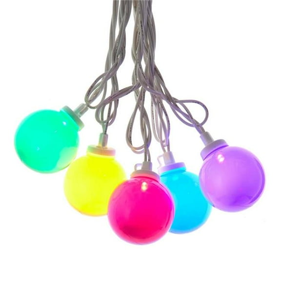 Kurt S. Adler 11.5 ft. UL 10-Light LED Opaque G50 Light Set with White Wire - Multi Color
