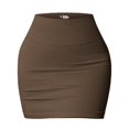 thumbnail image 3 of Women's Sexy Mini Skirt High Waist Stretchy Bodycon Skirts Ribbed Solid Short Skirt, 3 of 3
