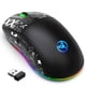 thumbnail image 5 of Ratón inalámbrico Bluetooth de 2,4 GHz para juegos, 3 modos de retroiluminación RGB, ratón óptico inalámbrico USB para juegos, 3600 DPI, recargable, silencioso, ratón inalámbrico, 5 of 7