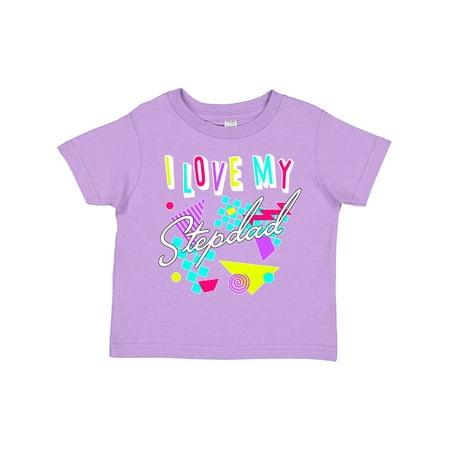 

Inktastic I Love My Stepdad- 80s Retro Style Gift Toddler Boy or Toddler Girl T-Shirt