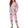 thumbnail image 4 of DISNIMO Panda Printed Womens Pajamas Set Heart Strawberry Print 2 Pcs Pj Sets Soft Comfy Sleepwear Nightwear with Pocket Round Neck Lounge Set Long Sleeve Shirt with Long Pajama Pant Set, S, 4 of 7