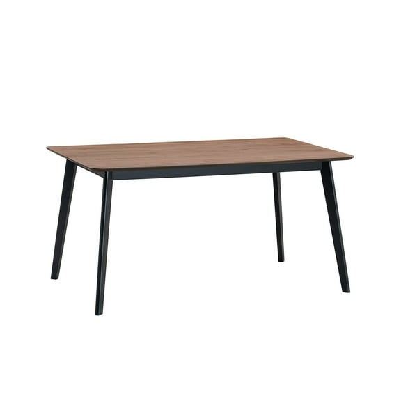 JERFIT Modern Rectangular Dining Table for 4, Walnut Black Synthetic Wood Kitchen Table with Sturdy Rubber Wood Legs for Dining Room, Breakfast Nook