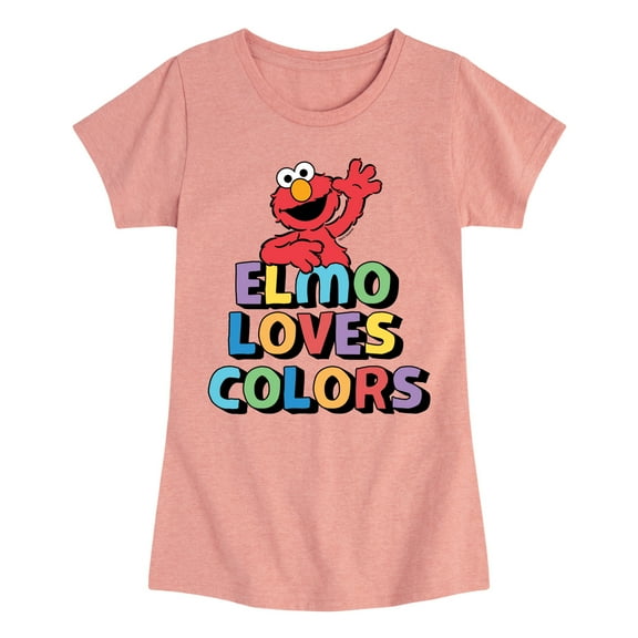 Sesame Street - Elmo Loves Colors - Toddler Girls Short Sleeve Graphic T-Shirt