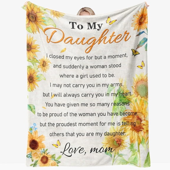 MMYGU Daughter Gifts Daughter Birthday Gift to My Daughter Blanket from Mom Gifts for My Daughter Flannel Throw Blanket 50x60in