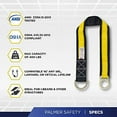Palmer Safety 3Pack 8 Ft Cross Arm Strap, 3" Wide Beam Straps Choker w