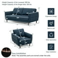 thumbnail image 6 of Demi Bonn Upholstered Sofa Set, 2 Pieces Upholstered Sofa Set with Removable Cushion Covers, for Living Room, Navy, 6 of 7