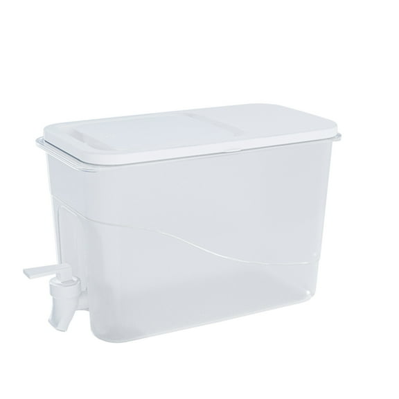 Hiroekza 1 Gallon Drink Dispenser with Spigot Plastic Beverage Dispenser for Coffee, Juice, and Homemade Beverages - Summer Household Tea Kettle Cooler for Parties, Office, and Outdoor Use White