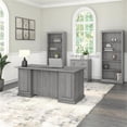 thumbnail image 2 of Pemberly Row Executive Desk with Storage Set in Modern Gray - Engineered Wood, 2 of 7