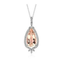 Harry Chad Enterprises 61725 14K White Gold 13.75 CT Morganite & Diamonds Lady Pendant