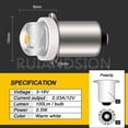 thumbnail image 5 of Ruiandsion P13.5S Flashlights Mini LED Bulbs,3-18V(4.5V 6V 9V 12V) 100 LM 4300K Warm White,Waterproof  Replacement for Camping Lantern,4-Pack, 5 of 9