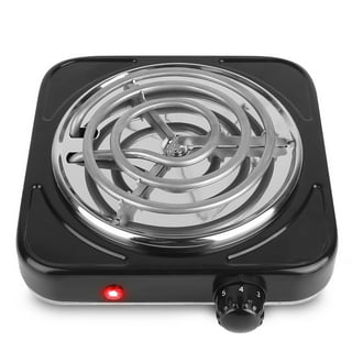 OVENTE Electric Countertop Single Burner, 1000W Cooktop with 6 Stainless  Steel Coil Hot Plate, 5 Level Temperature Control, Indicator Light, Compact  Cooking Stove and Easy to Clean, Silver BGC101S 