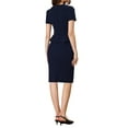 thumbnail image 3 of Allegra K Women's Sweetheart Neck Ruffle Trim Short Sleeve  Retro Sheath Midi Dress, 3 of 5