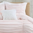 thumbnail image 3 of Lush Decor Ruching Ticking Stripe Textured Comforter, Full/Queen, Gray, 3-Pc Set, 3 of 11