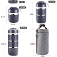 thumbnail image 2 of Boîte à Bento Empilable à 3 Couches, Conteneur Compartimenté en Acier Inoxydable Isolé avec Sac et Sans BPA (Gris), 2 of 7
