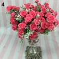 thumbnail image 5 of Farfi 1 Bouquet 5 Branches 15 Heads Artificial Rose Wedding Home Decor Faux Silk Flower (Wine Red), 5 of 13